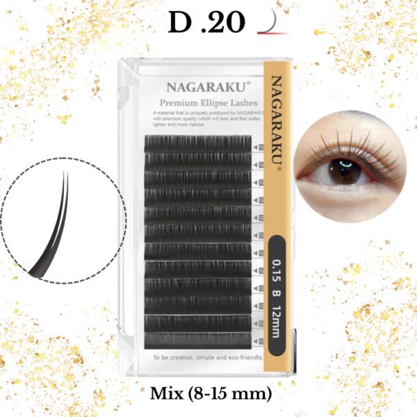 Blister NAGARAKU Premium Ellipse Lashes D.20 - Imagen 2