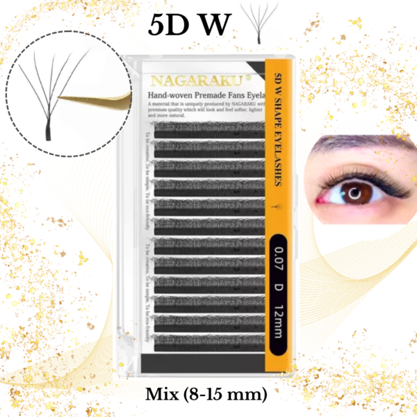 Blister NAGARAKU 5D W Shape Eyelash .07D - Imagen 2